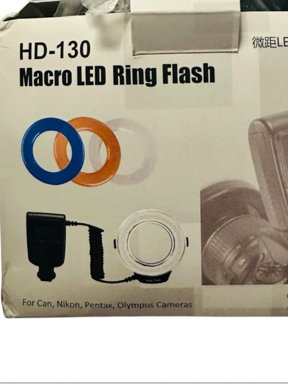 NEW HD-130 Macro LED Ring Flash 46 LED Camera Light Canon Nikon Pentax Olympus